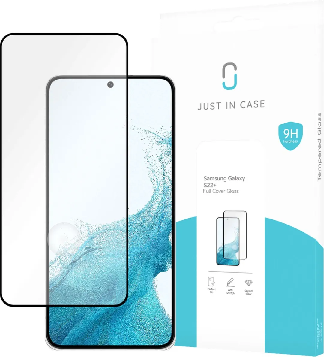 Just in Case Samsung Galaxy S22+ Full Cover Glasbeschermer - Transparant - afbeelding 6 van 6