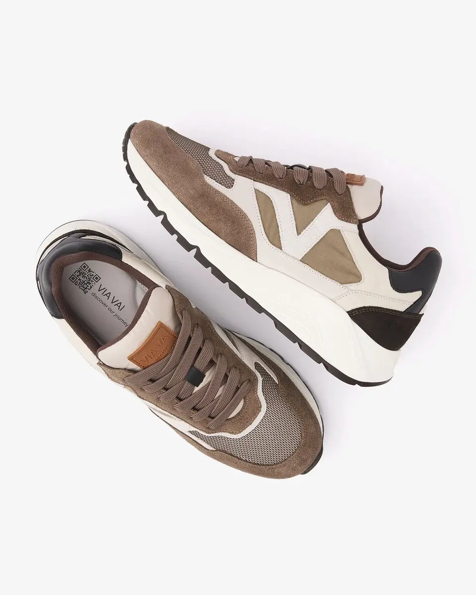 VIA VAI Owen Cody Heren Sneakers - Bruin/Beige - 42 - afbeelding 3 van 6