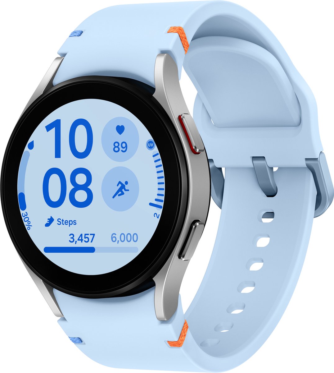 Samsung Galaxy Watch FE - 40mm - Silver (Met blauwe band)
