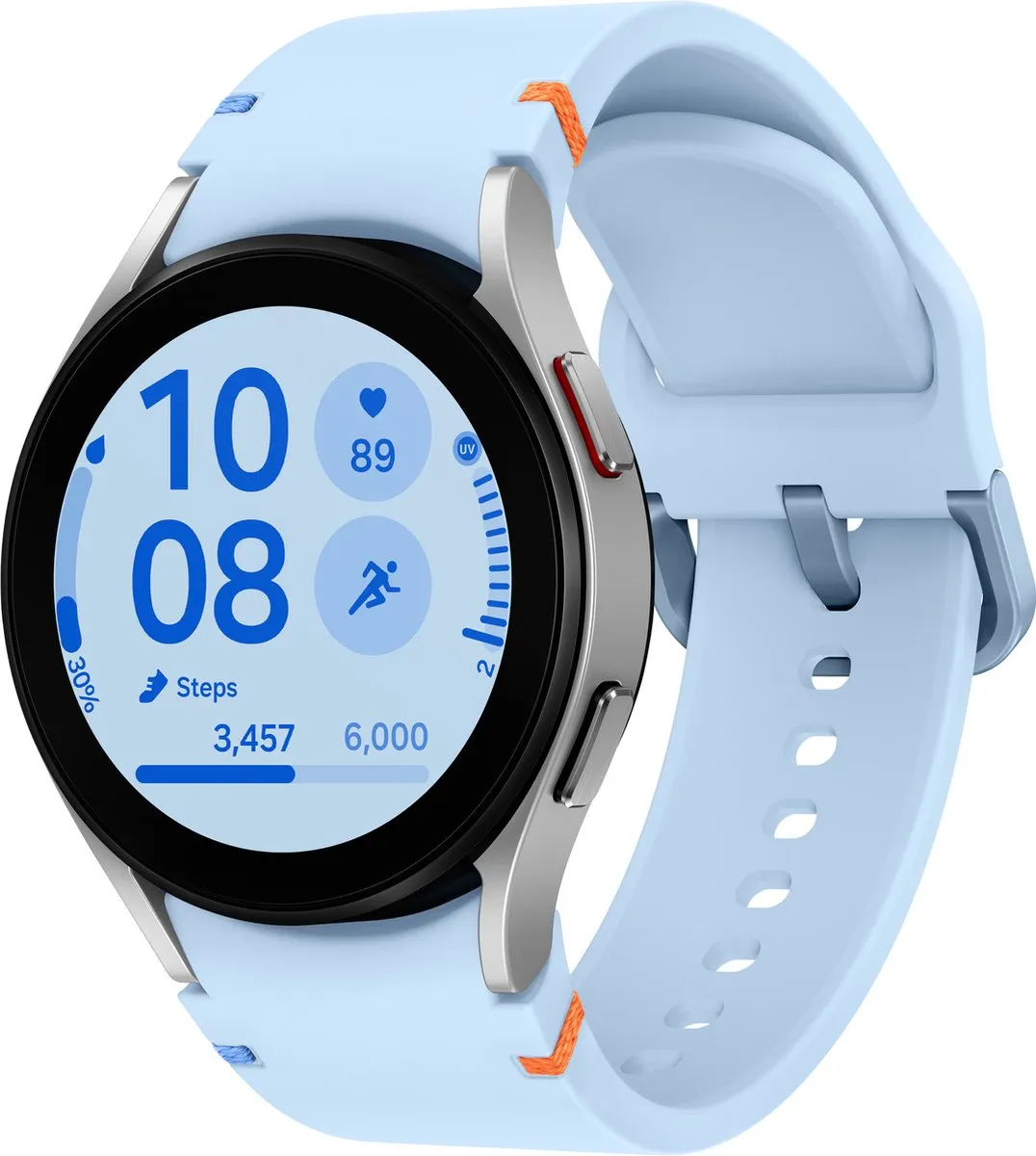 Samsung Galaxy Watch FE 40mm - Zilverkleurig - Blauwe band
