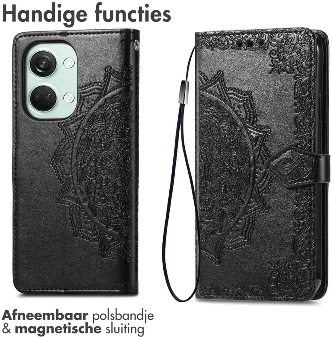 Imoshion Hoesje OnePlus Nord 3 - Mandala Bookcase - 3 Pasjes - Zwart