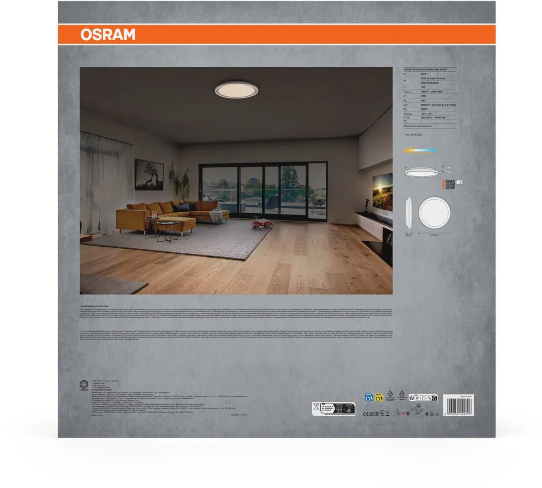 Osram Orbis Pederson LED Plafondlamp 36W 2600lm - 550mm - IP20 - afbeelding 6 van 6