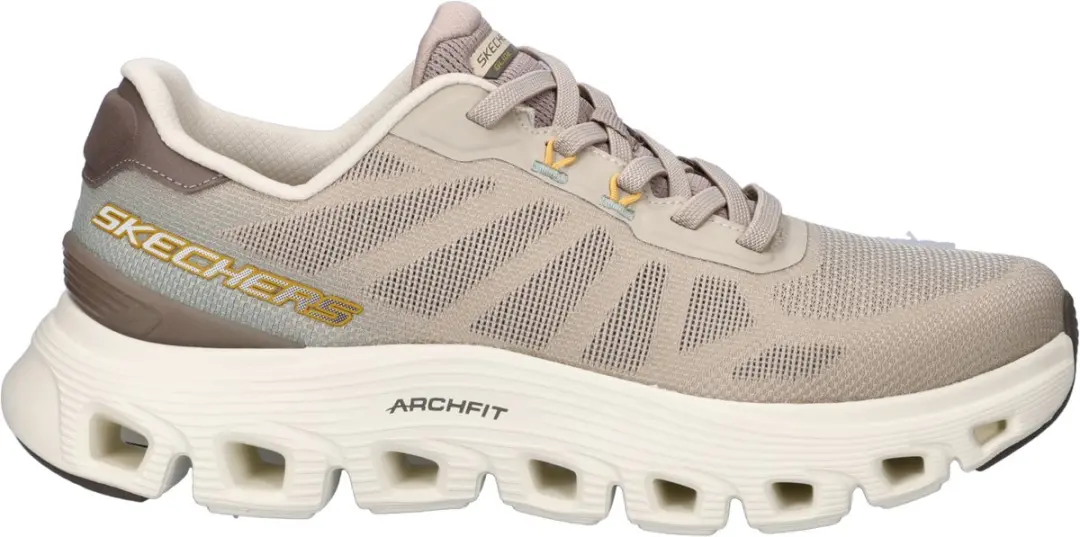 Skechers Arch Fit Glide-Step Wave - Bremet heren sneaker - Taupe - Maat 42