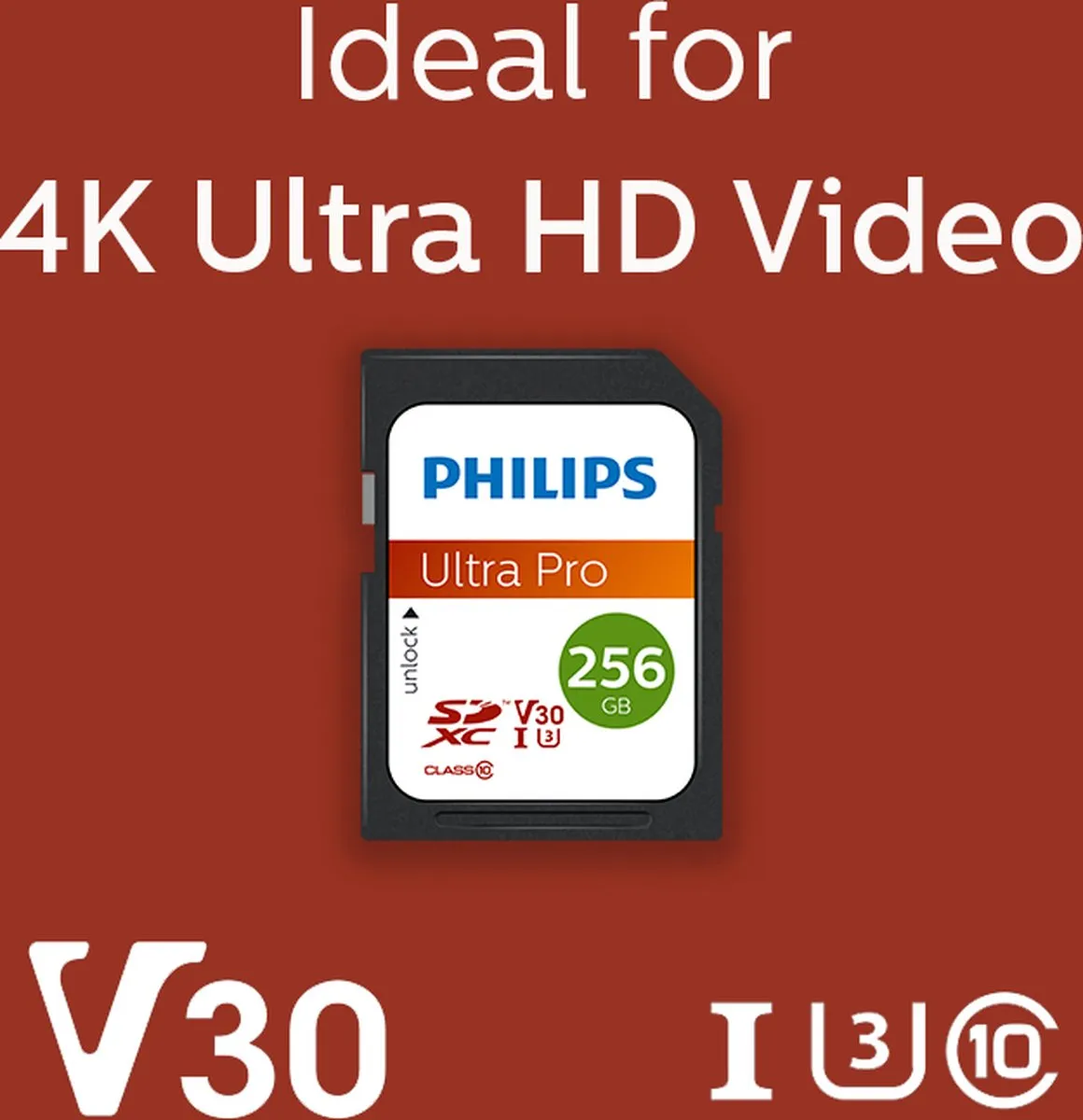 Philips FM25SD65B - SDXC kaart 256GB - Class 10 - UHS-I U3