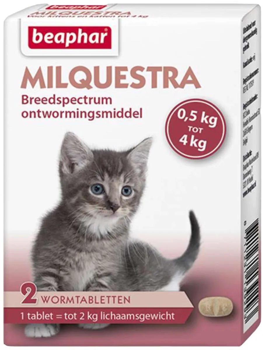 Beaphar Milquestra Kattenontwormer 2 tabletten - 64ml