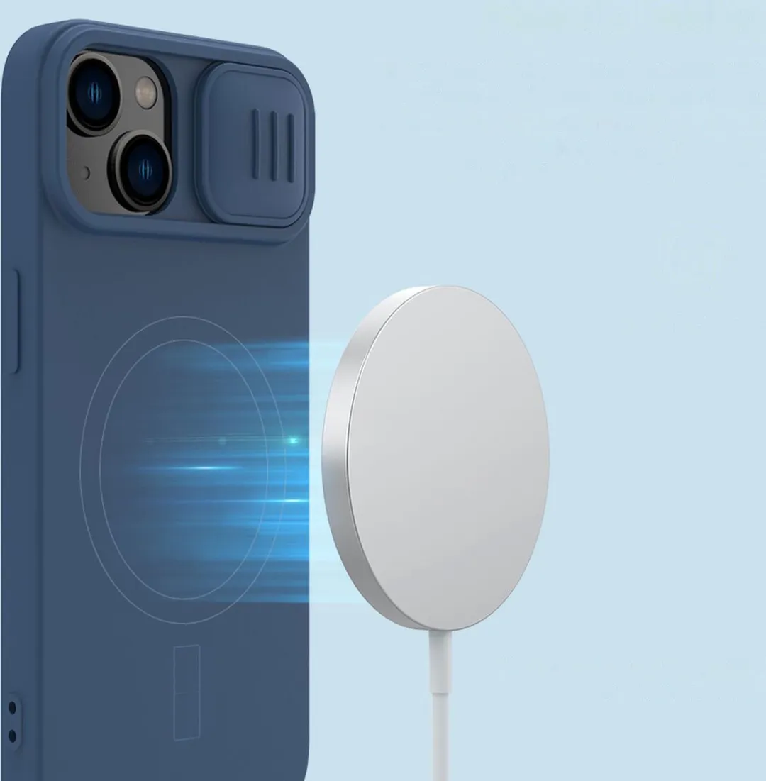 Nillkin CamShield Magnetisch Siliconen Hoesje iPhone 14 Plus - Blauw - afbeelding 5 van 6