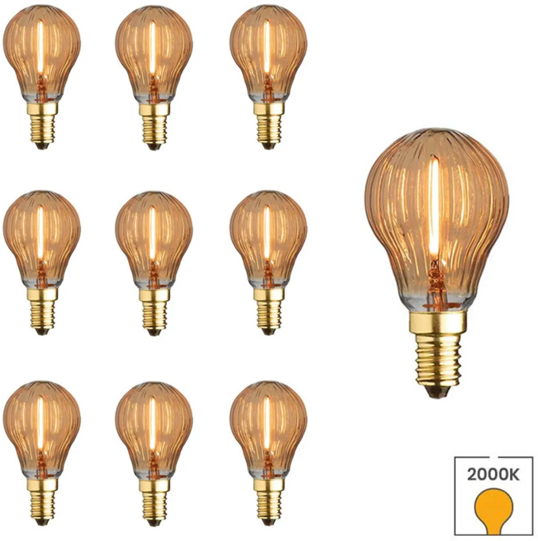 Lybardo E14 LED Lamp 0.6W 2100K - 10 Stuks - Amber