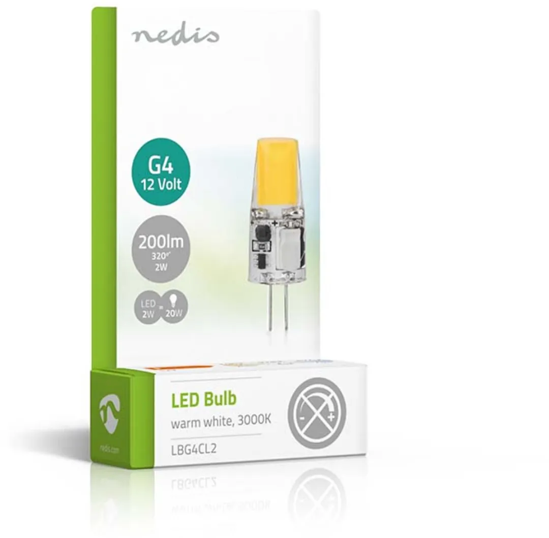 Nedis LED Lamp G4 2W 200lm Warm Wit - Mat