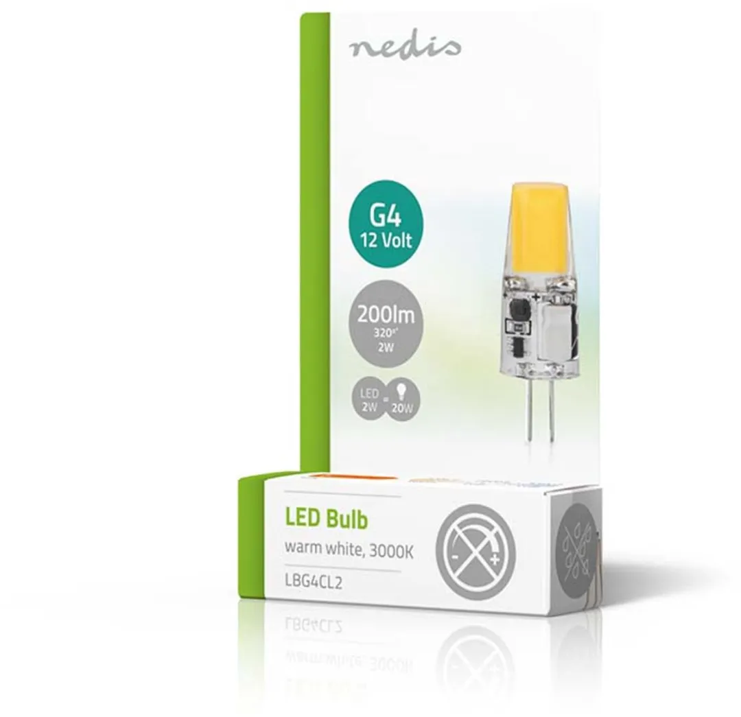 Nedis LED Lamp G4 2W 200lm Warm Wit - Mat
