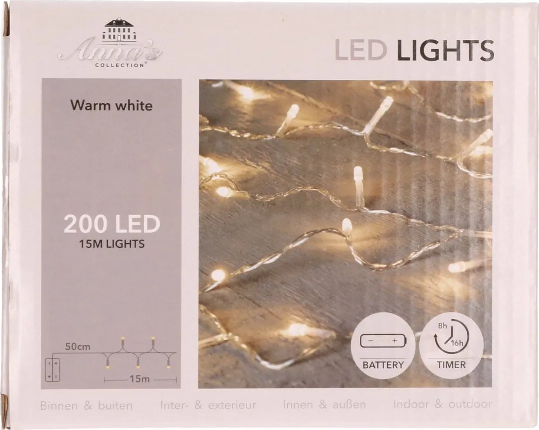 Anna's Collection Kerstverlichting 2x200 Led - 15m Warm Wit