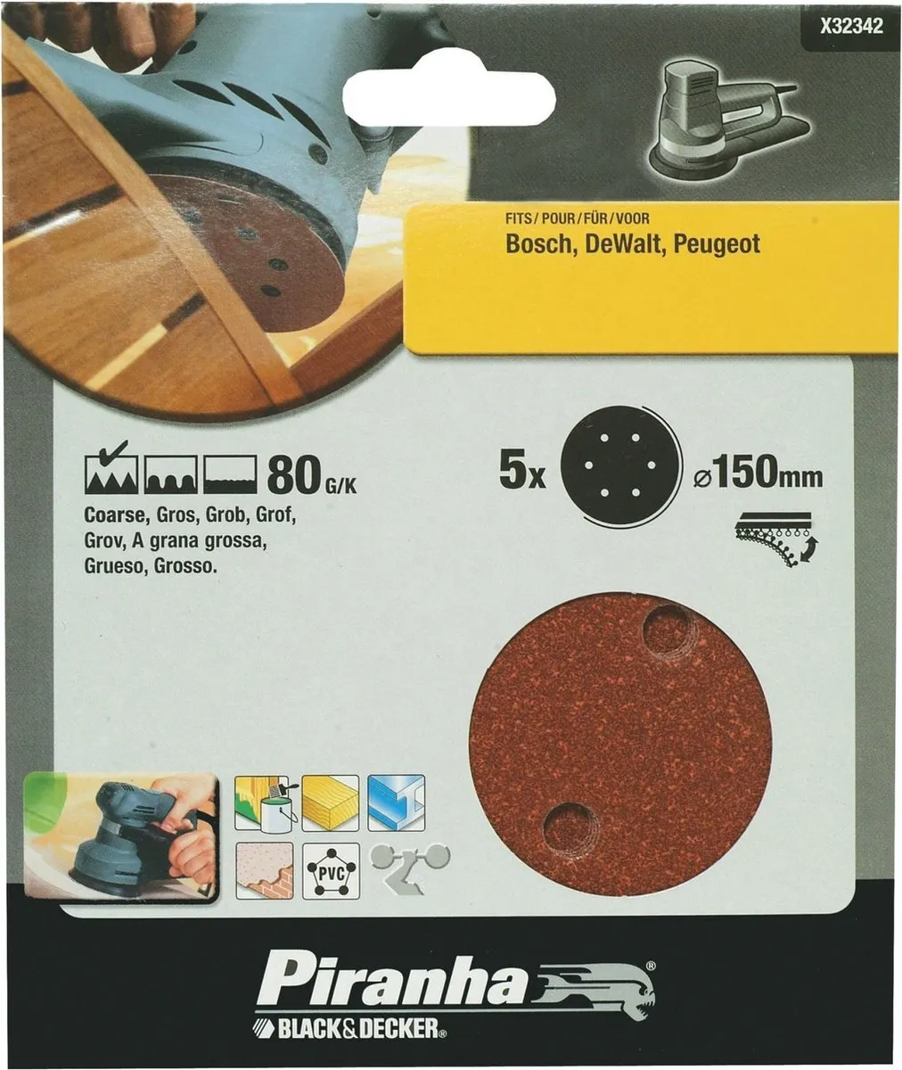 BLACK+DECKER Piranha Schuurschijf K80 150