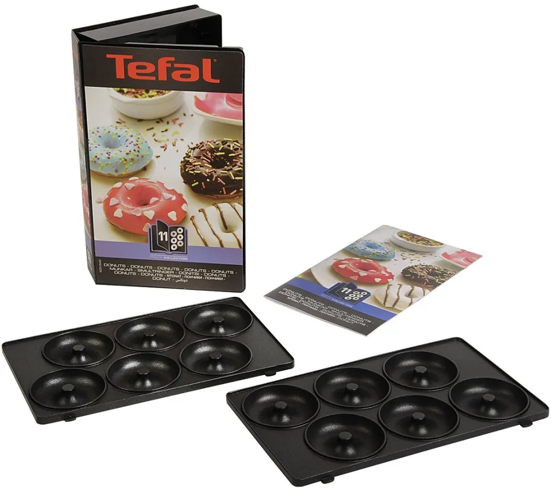 Tefal Snack Collection XA8011 Donutplaten - 2 Stuks - Zwart