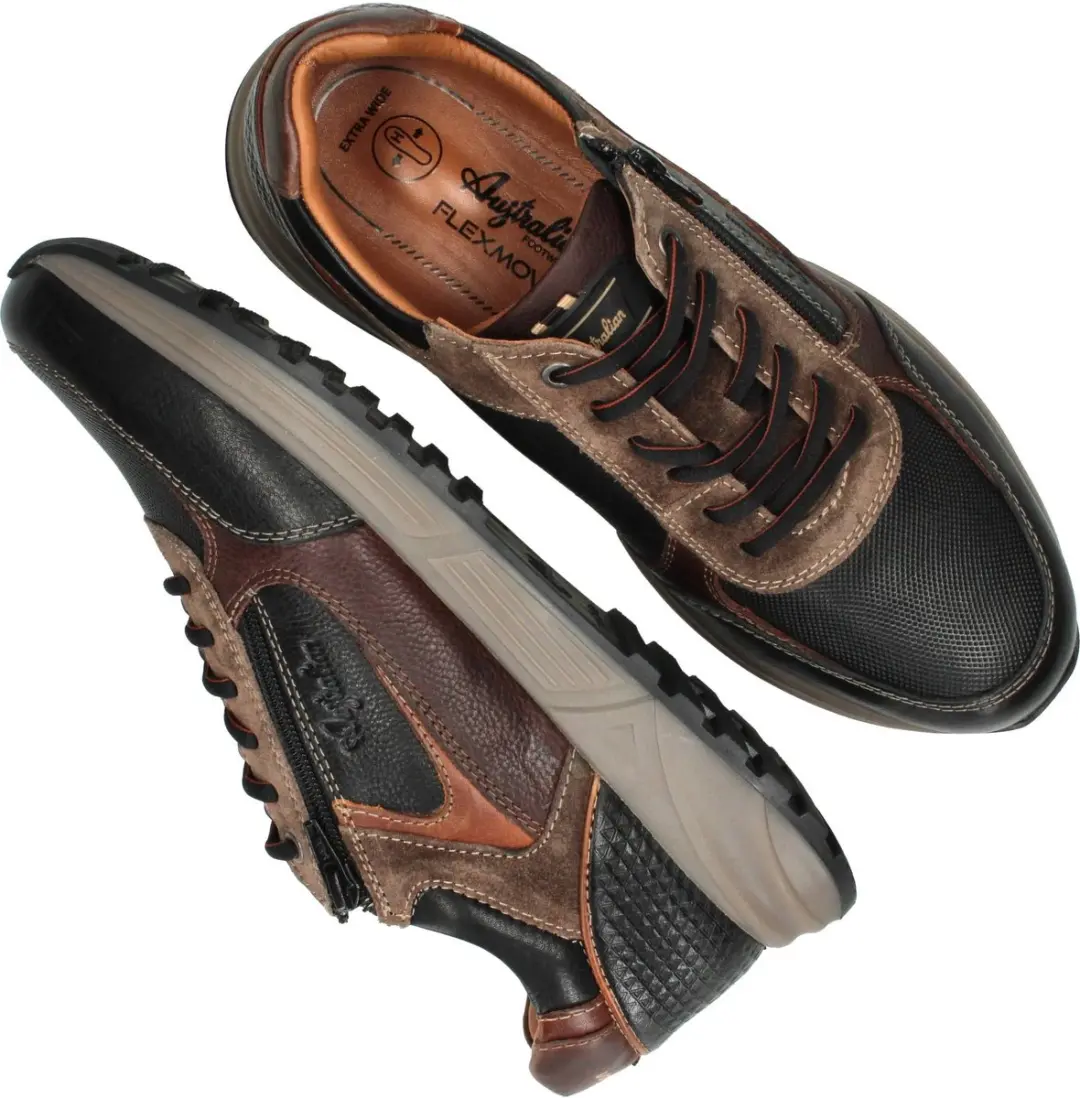 Australian Hawker Sneakers Leer - Zwart - Maat 40 - afbeelding 3 van 6