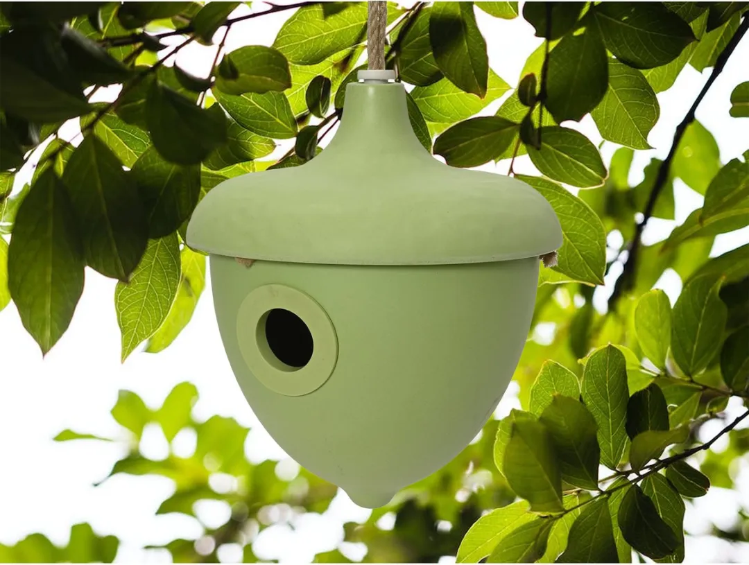 Decoris Vogelhuisje Bamboe - Groen D17xH19cm