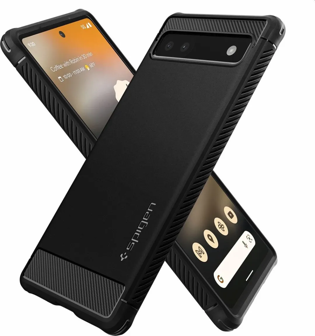 Spigen Rugged Armor ACS04476 Hoesje - Google Pixel 6a - Zwart