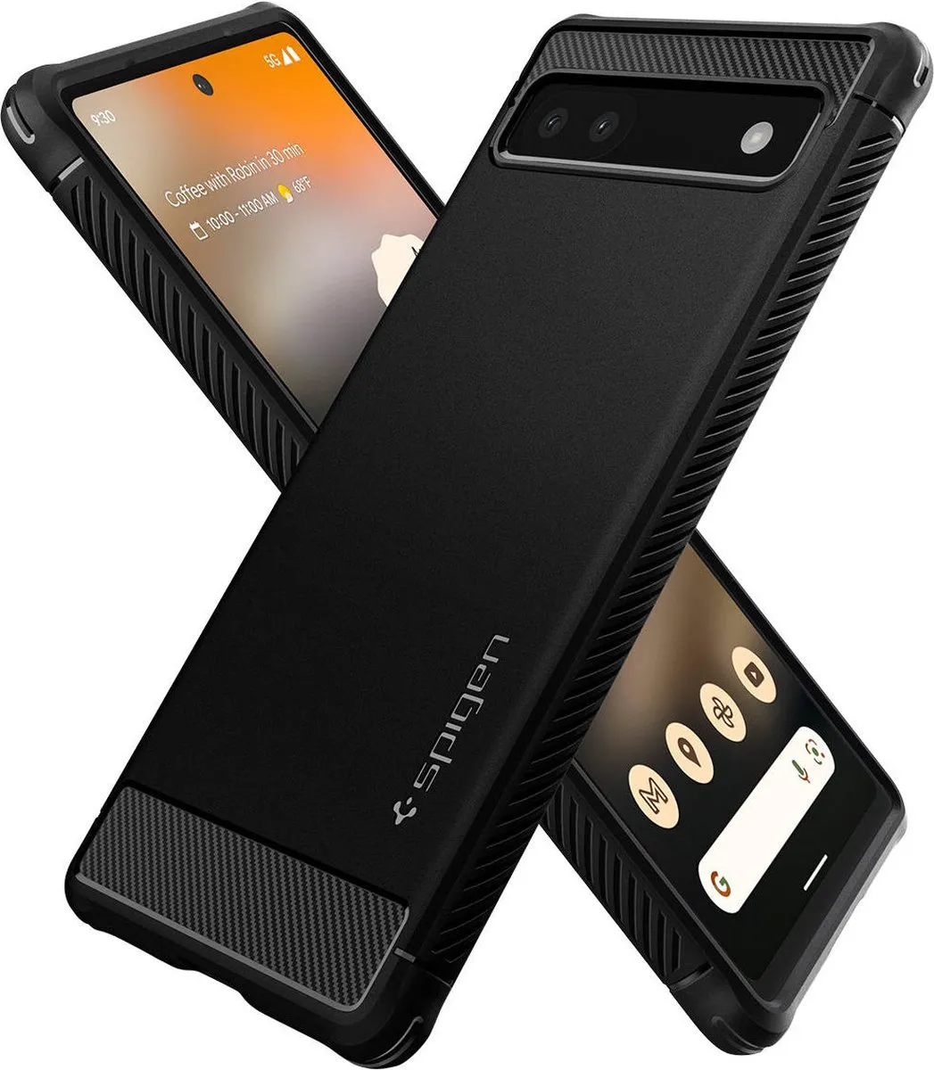 Spigen Rugged Armor ACS04476 Hoesje - Google Pixel 6a - Zwart