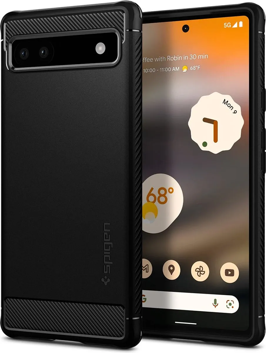 Spigen Rugged Armor ACS04476 Hoesje - Google Pixel 6a - Zwart