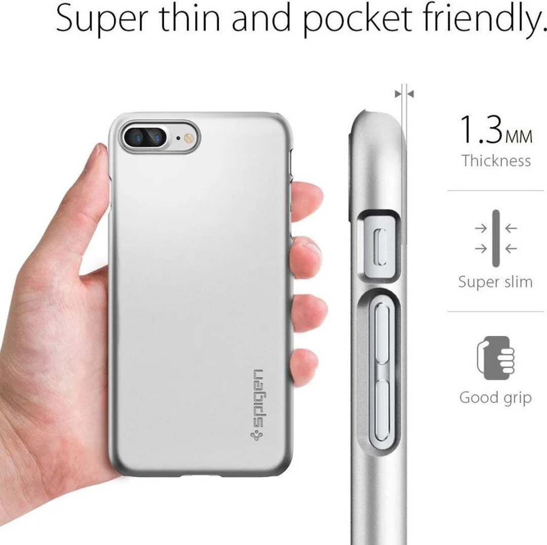 Spigen Thin Fit i7P64587704 Hoesje - iPhone 7 Plus/8 Plus - Zwart