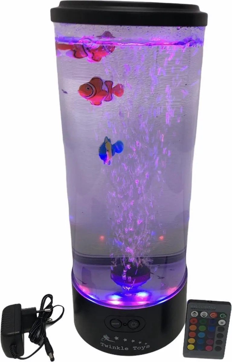 Twinkle Toys Fish Light XXL - Rustgevende bubbel water zuil met vissen