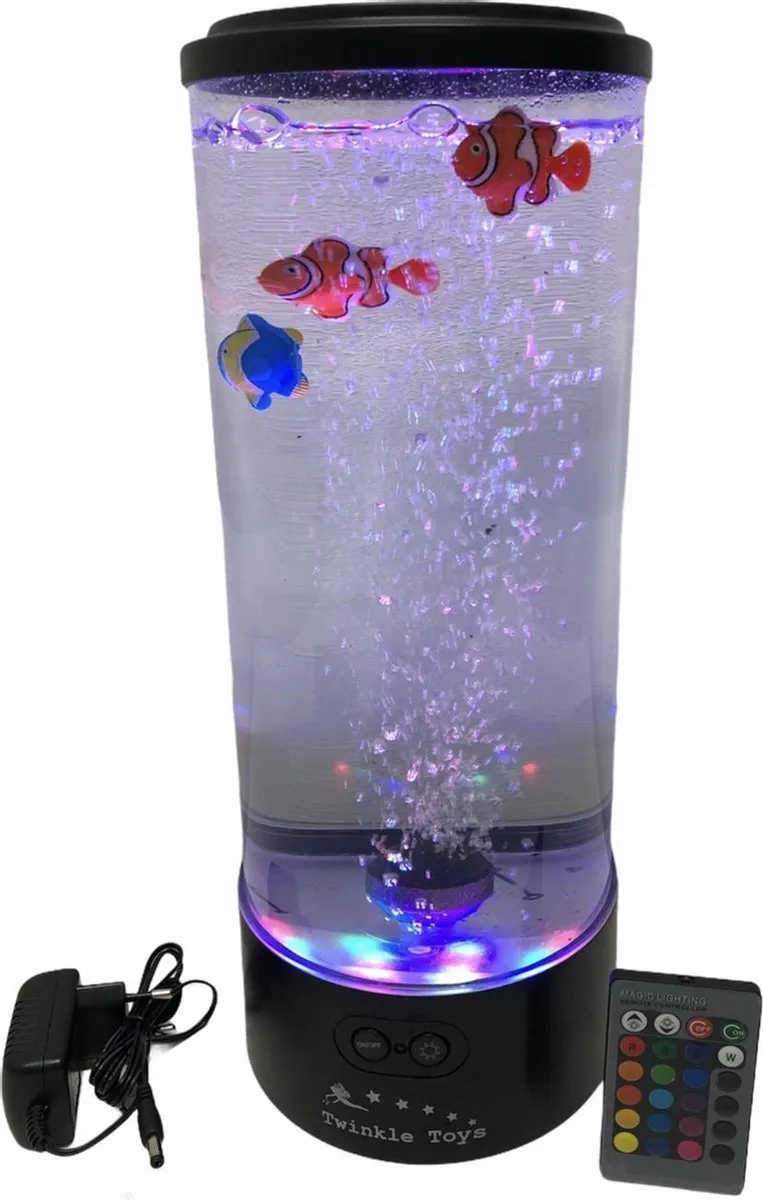 Twinkle Toys Fish Light XXL - Rustgevende bubbel water zuil met vissen