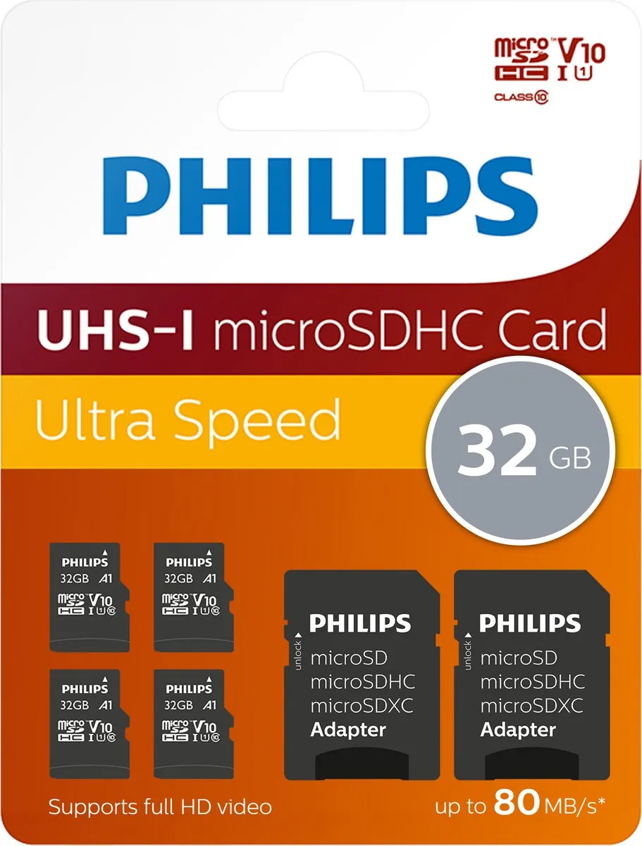 Philips Micro SDHC FM32MP4520D 32GB Class 10