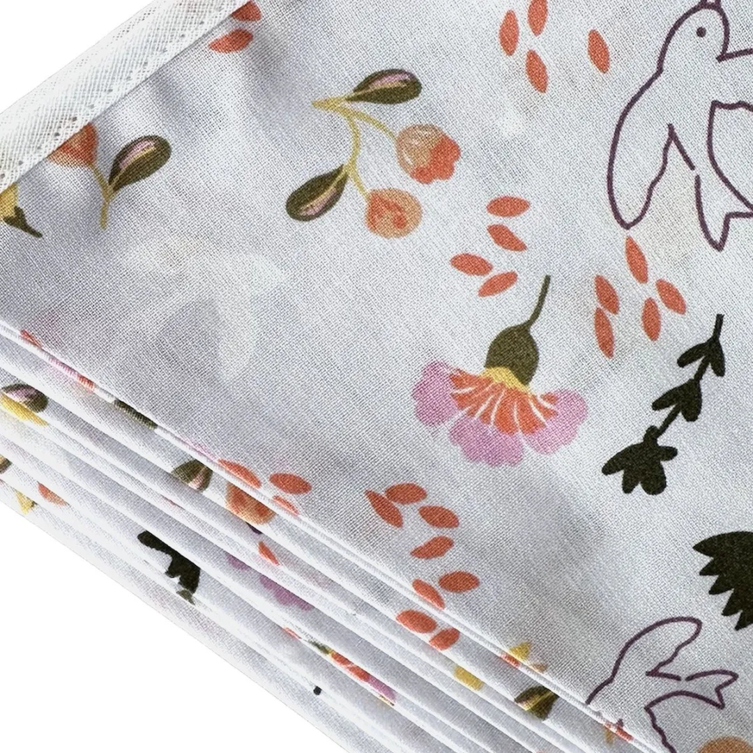BINK Bedding Stoffen Slinger Saar L - 5m 9 Vlaggetjes - Wit/Roze/Lila