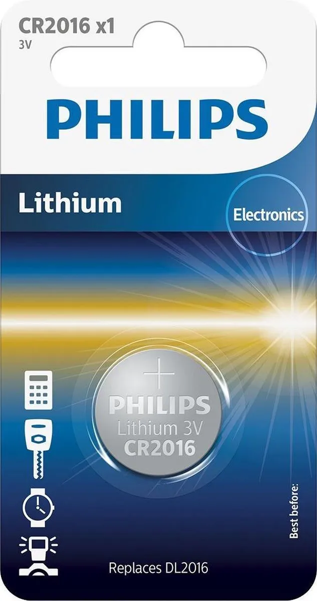 Philips CR2016 Knoopcelbatterij - 1 Stuk