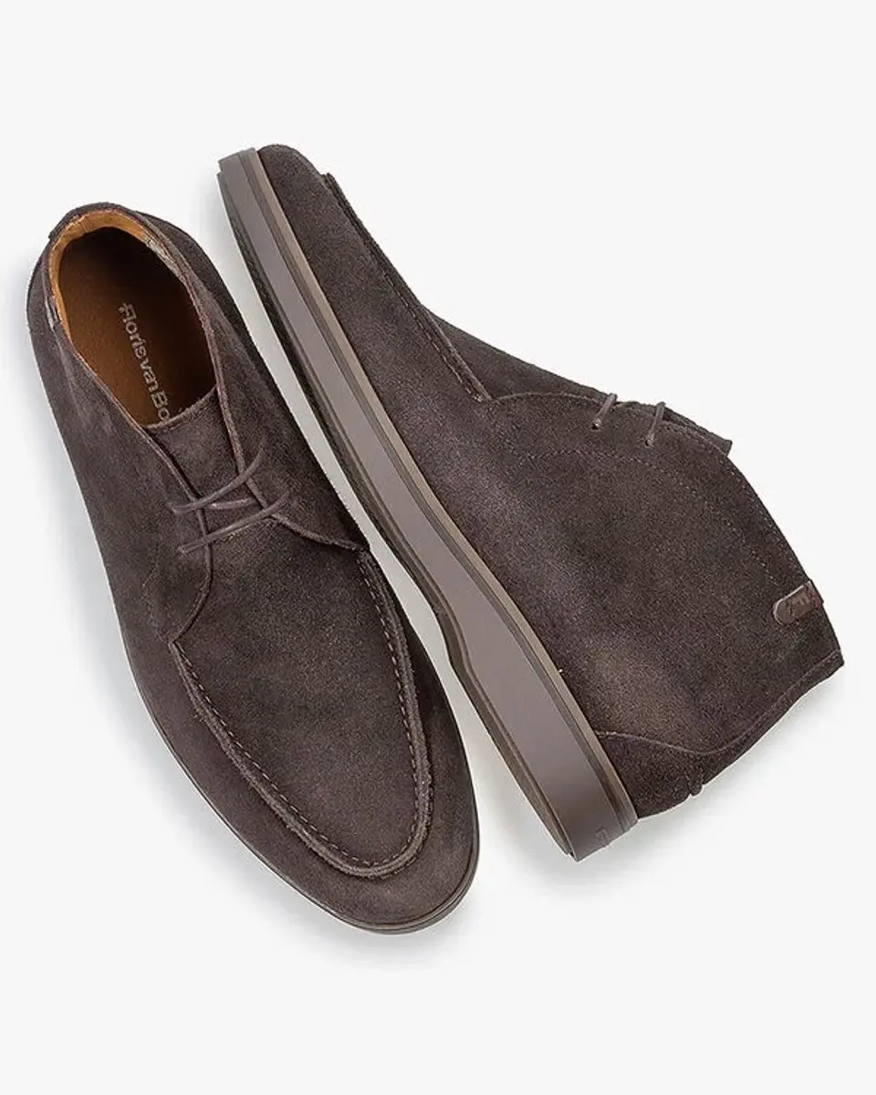 Floris van Bommel Suede Veterschoenen - Donkerbruin - afbeelding 4 van 6