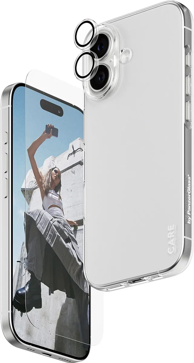 PanzerGlass SAFE. CARE 3-in-1 Combo iPhone 17 - Doorzichtige schermbeschermer