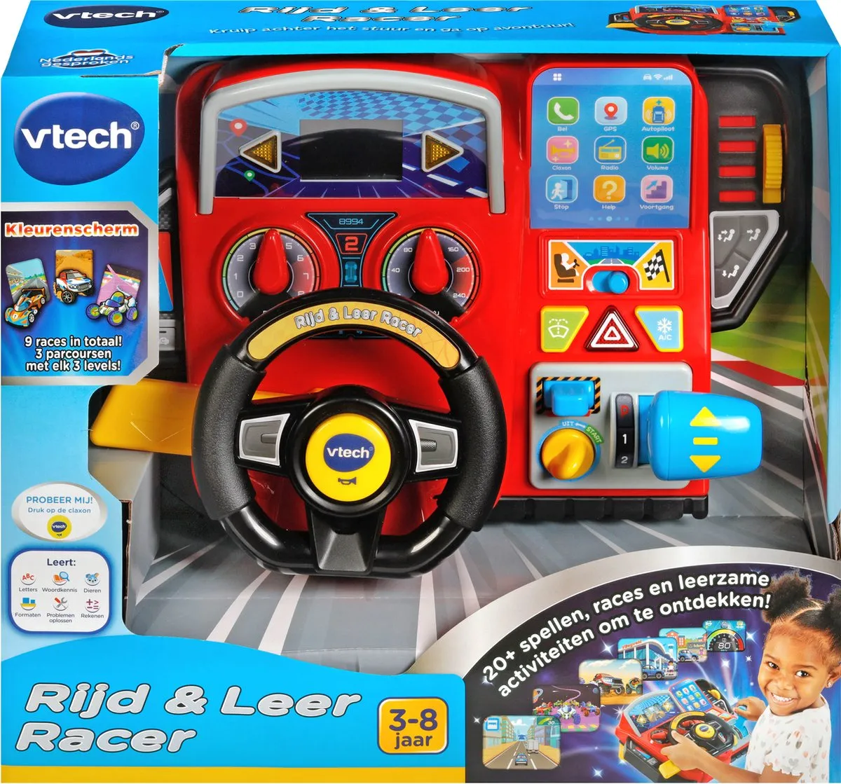 VTech Rijd & Leer Racer Racestuur Activity Center 80-558923 - Multicolor