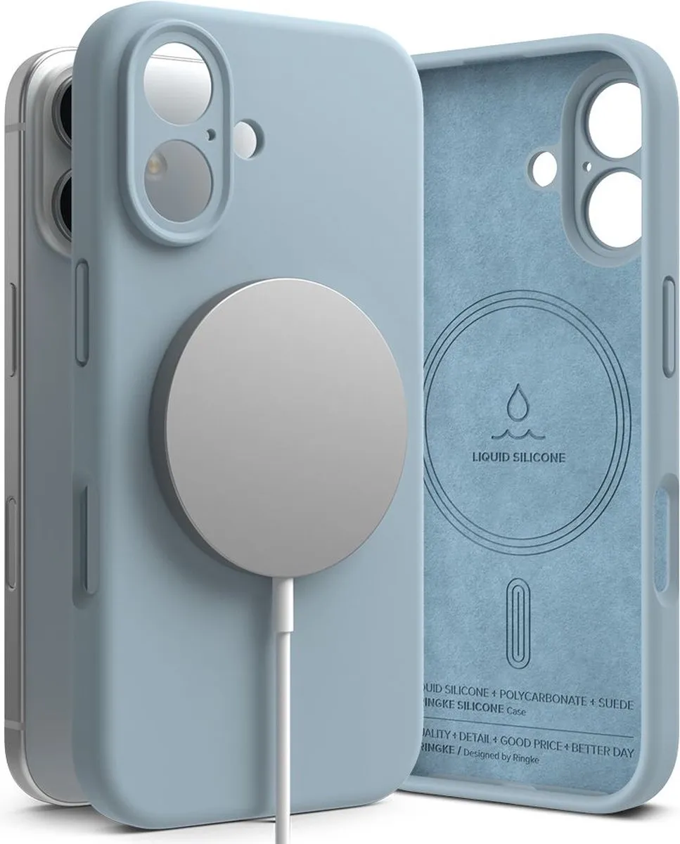 Ringke Silicone MagSafe Hoesje iPhone 16 - Blauw