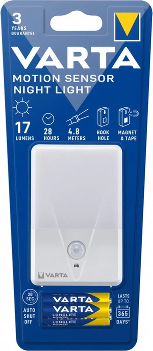VARTA Nachtlamp Wit met Bewegingssensor - 3x AAA