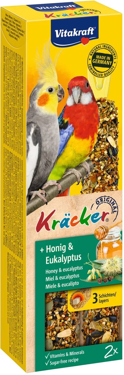 Vitakraft Valkparkiet Kracker Honing Vogelvoer - 2 Stuks