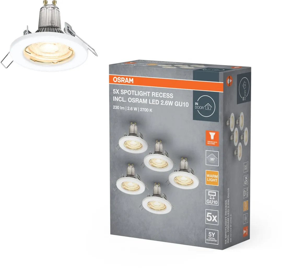 Osram Spotlight Inbouwset 5x2.6W GU10