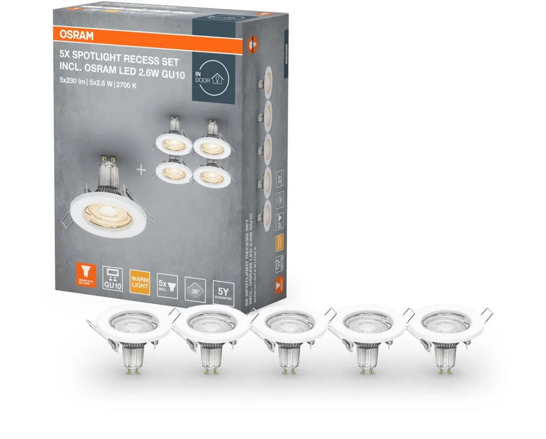 Osram Spotlight Inbouwset 5x2.6W GU10 - 80cm - Wit