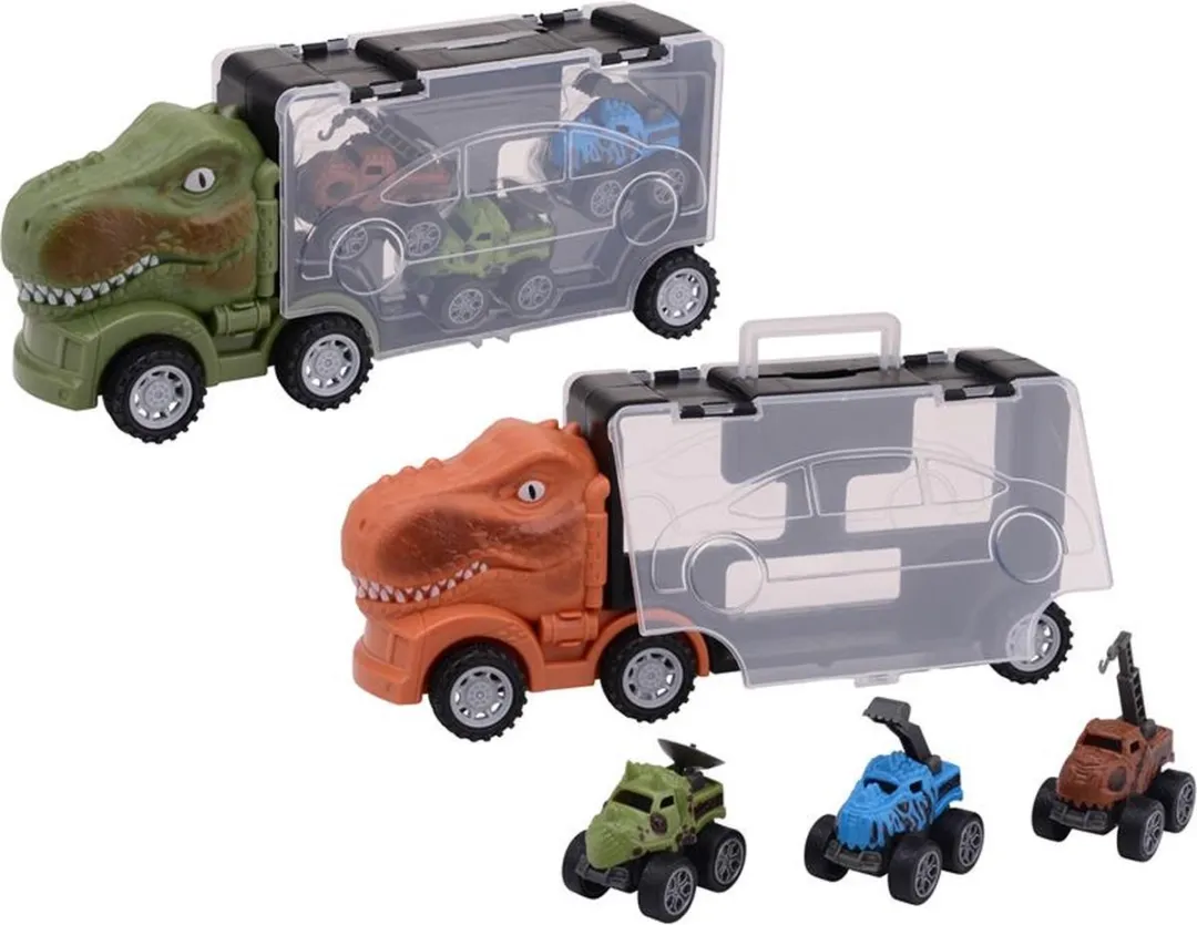 Johntoy Dino Opberg Truck Multicolor - 3 Dinoauto's - afbeelding 4 van 4