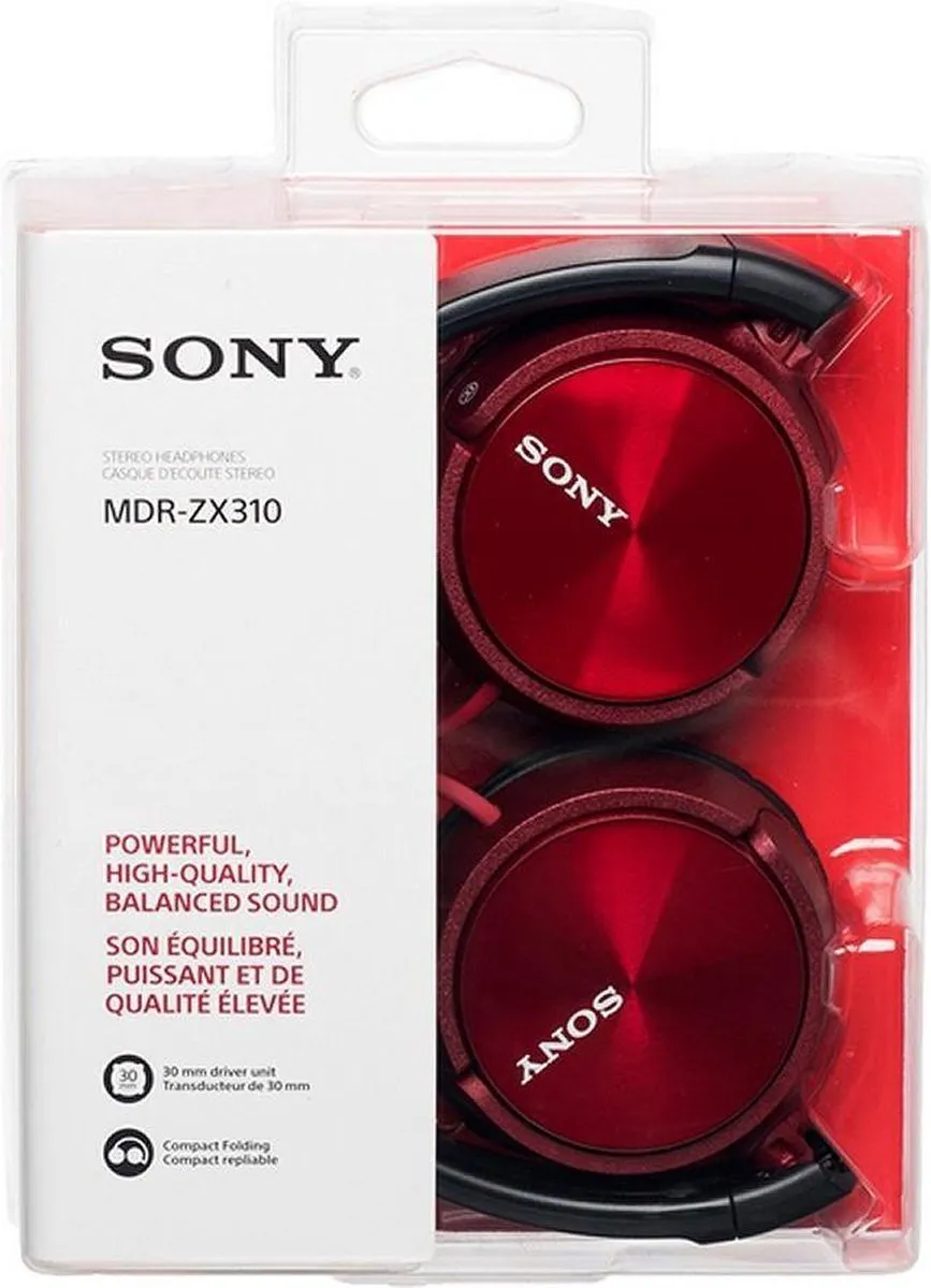 Sony MDR-ZX310 On-Ear Koptelefoon - Rood