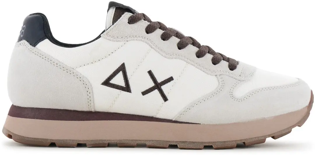 SUN68 Tom Solid Heren Sneakers - Wit-Bruin - EU 43 - afbeelding 3 van 6