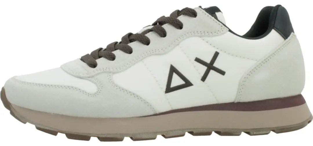 SUN68 Tom Solid Heren Sneakers - Wit-Bruin - EU 43 - afbeelding 2 van 6