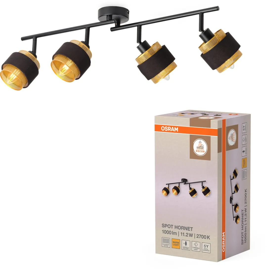 Osram LED Spot Hornet 4x2.8W E14 - 4 Koppen - Zwart/Goud