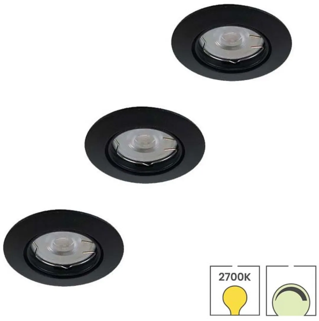 Lybardo Inbouwspots 3.5W 3-pack - Kantelbaar - Warmwit 2700K - Zilver