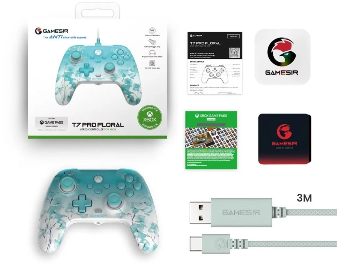 GameSir T7 Pro Controller GST7PW004 - Hall Effect - Floral - afbeelding 6 van 6