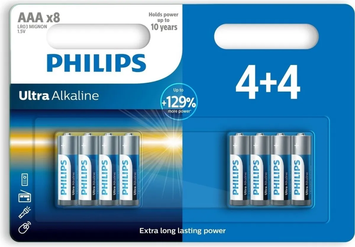 Philips Ultra AAA Batterijen 8 Stuks