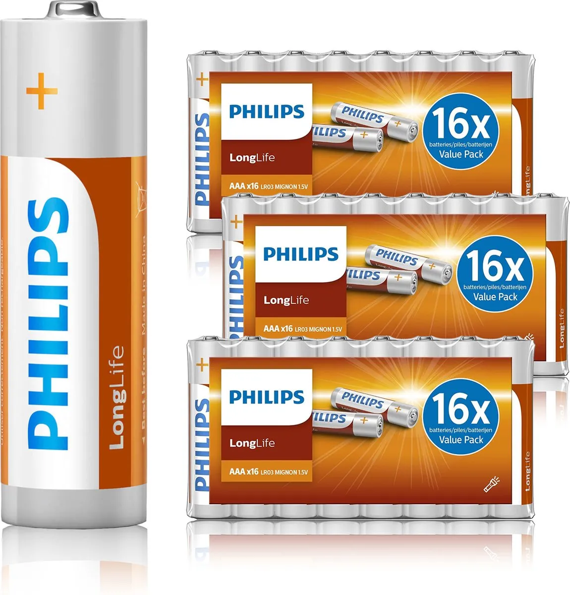 Philips AAA Longlife Batterijen LR3