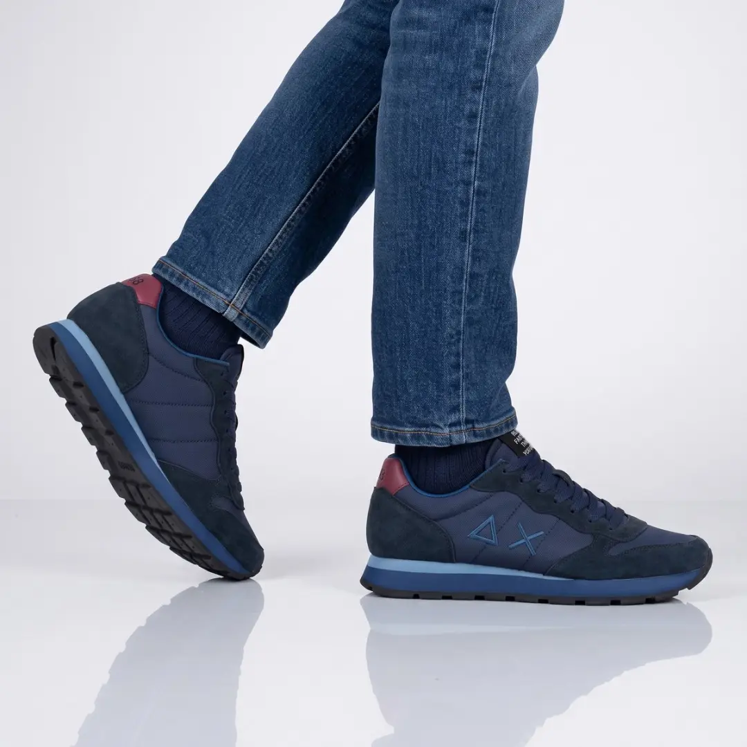 SUN68 Tom Solid Heren Sneakers - Navy-Blauw - afbeelding 3 van 6