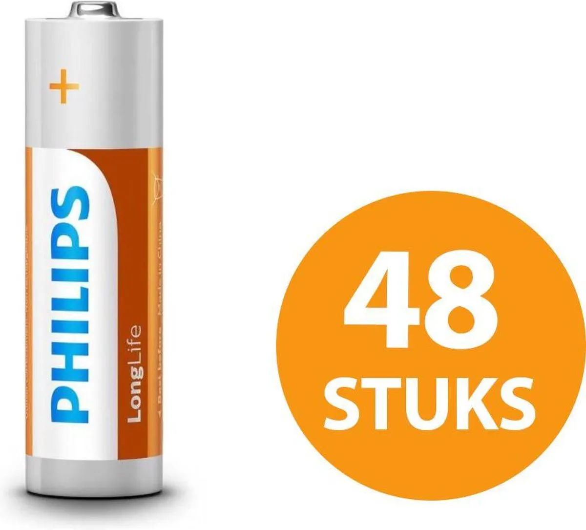 Philips Longlife AA Batterijen 1400mAh - 48 Stuks