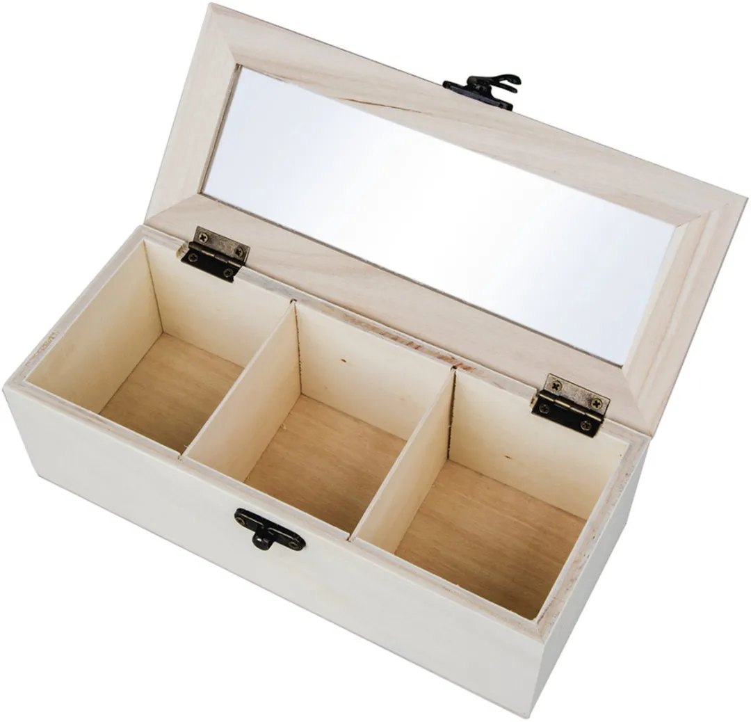 Rayher Theedoos DIY Houten Kistje 22cm - Naturel