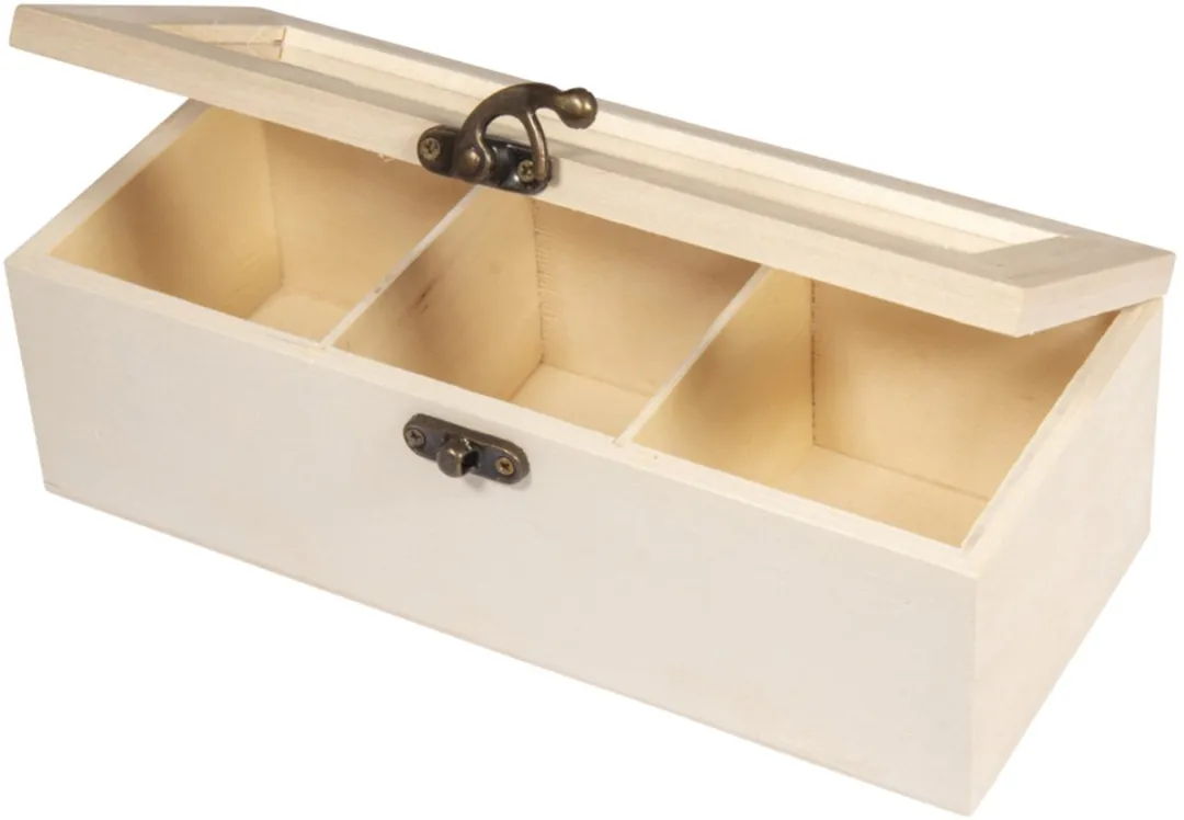 Rayher Theedoos DIY Houten Kistje 22cm - Naturel