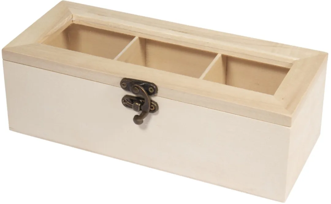 Rayher Theedoos DIY Houten Kistje 22cm