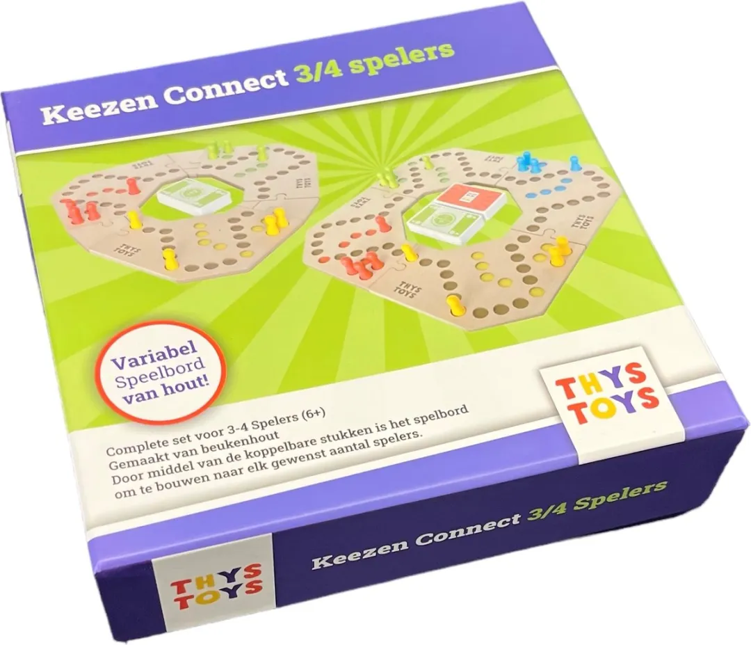 Keezen Bordspel Connect Deluxe - 3-4 Spelers - Hout - Houten Keezenspel
